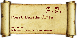 Poszt Dezideráta névjegykártya
